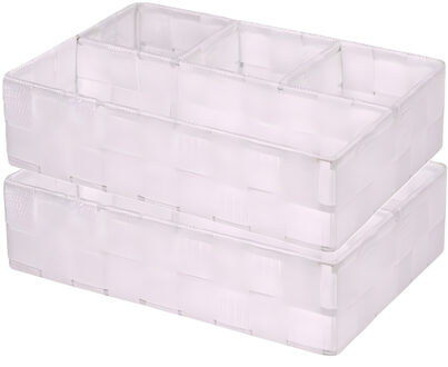 CONCORDE Opbergmanden - 2x - 4 vaks - wit - ladekast organizer - ondermode