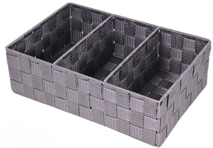 CONCORDE Opbergmanden - 3 vaks - grijs - ladekast organizer - sokken / ondergoed