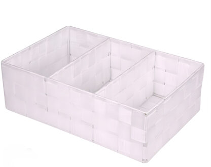 CONCORDE Opbergmanden - 3 vaks - wit - ladekast organizer - sokken / ondergoed