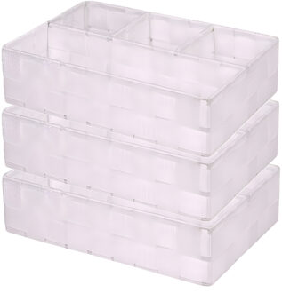 CONCORDE Opbergmanden - 3x - 4 vaks - wit - ladekast organizer - ondermode