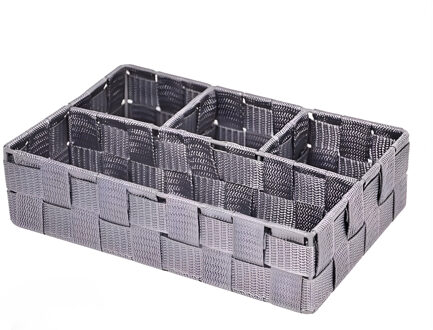 CONCORDE Opbergmanden - 4 vaks - grijs - ladekast organizer - sokken / ondergoed