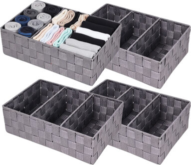 CONCORDE Opbergmanden - 4x - 3 vaks - grijs - ladekast organizer - ondermode