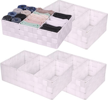 CONCORDE Opbergmanden - 4x - 3 vaks - wit - ladekast organizer - ondermode