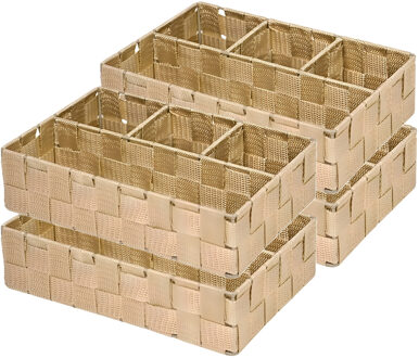 CONCORDE Opbergmanden - 4x - 4 vaks - bruin - ladekast organizer - ondermode