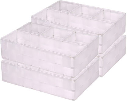 CONCORDE Opbergmanden - 4x - 4 vaks - wit - ladekast organizer - ondermode