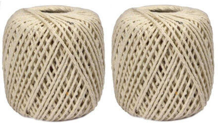 CONCORDE Pakket van 2x stuks bolletje huishoud/hobby/handig canvas touw van 35 meter per rol