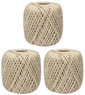CONCORDE Pakket van 3x stuks bolletje huishoud/hobby/handig canvas touw van 35 meter per rol