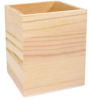 CONCORDE Pennenbakje - hout - 8 x 8 x 10 cm - vierkant - bureau organizer