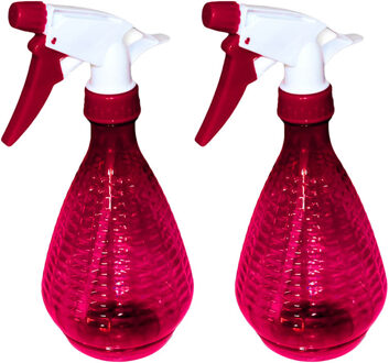 CONCORDE Plantenspuit/waterverstuiver - 2x - rood - 500 ml