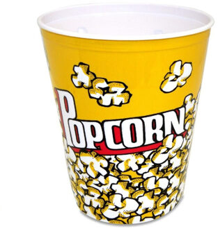 CONCORDE Popcorn bak - geel/wit - kunststof - D24 cm - 6 liter - herbruikbaar