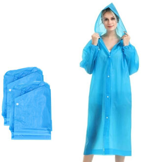CONCORDE Regenjas poncho met capuchon en drukknoopsluiting - 2x - blauw - PVC - one size