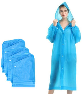 CONCORDE Regenjas poncho met capuchon en drukknoopsluiting - 3x - blauw - PVC - one size