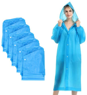 CONCORDE Regenjas poncho met capuchon en drukknoopsluiting - 5x - blauw - PVC - one size One size