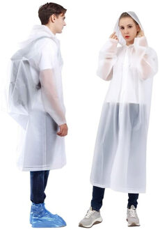 CONCORDE Regenjas poncho - met capuchon en drukknoopsluiting - transparant - PVC - one size