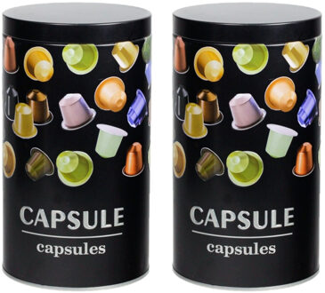 CONCORDE Set van 2x stuks koffie voorraadbussen/bewaarblikken metaal 11 x 19 cm