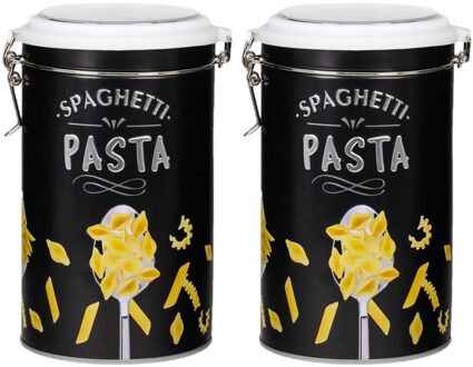CONCORDE Set van 2x stuks pasta voorraadbussen/bewaarblikken metaal 11 x 19 cm