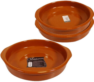 CONCORDE Set van 3x stuks tapas borden/ovenschalen Alicante met handvatten 26 en 20 cm - Snack en tapasschalen Bruin