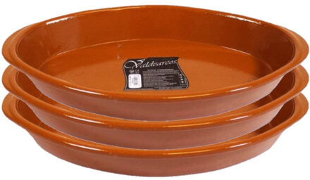 CONCORDE Set van 3x stuks tapas ovenschalen/serveerschalen ovaal terracotta Fontein 5 liter