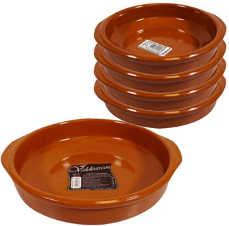 CONCORDE Set van 5x stuks tapas borden/ovenschalen Alicante met handvatten 26 en 16 cm - Snack en tapasschalen Bruin