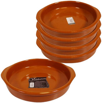 CONCORDE Set van 5x stuks tapas borden/ovenschalen Alicante met handvatten 26 en 20 cm - Snack en tapasschalen Bruin