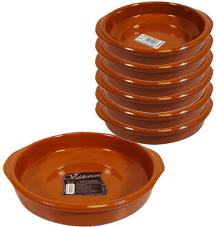 CONCORDE Set van 7x stuks tapas borden/ovenschalen Alicante met handvatten 26 en 16 cm - Snack en tapasschalen Bruin