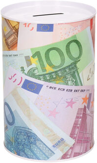CONCORDE Spaarpot blik euro biljetten - gekleurd - 10 x 15 cm Multi