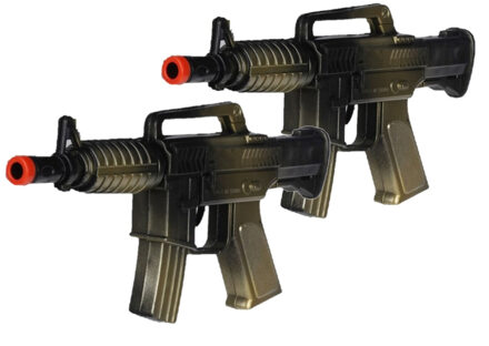 CONCORDE Speelgoed machinegeweer - 2x stuks - met geluid - 27 cm - verkleed wapen - soldaten/leger