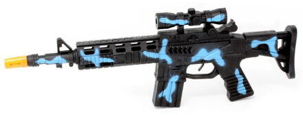 CONCORDE Speelgoed machinegeweer - met licht en geluid - blauw - 40 cm - speelgoed geweer