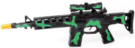 CONCORDE Speelgoed machinegeweer - met licht en geluid - groen - 40 cm - speelgoed geweer