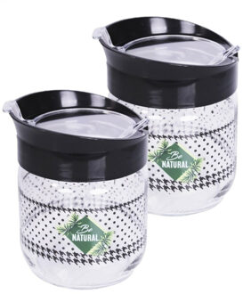 CONCORDE Suikerpot met lepel - 2x - glas en kunststof - 350 ml - 10 x 12 cm