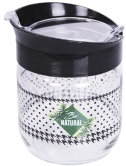 CONCORDE Suikerpot met lepel - glas en kunststof - 350 ml - 10 x 12 cm