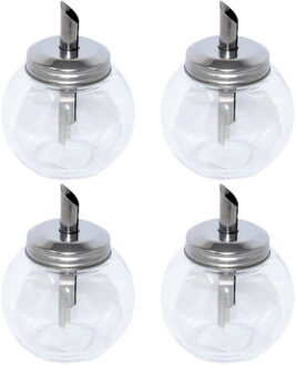 CONCORDE Suikerpot met strooier - 4x ? voorraadpot glas ? 250 ml ? 8 x 8 x 11 cm ? metalen deksel