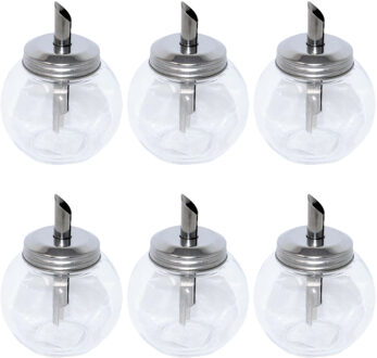 CONCORDE Suikerpot met strooier - 6x ? voorraadpot glas ? 250 ml ? 8 x 8 x 11 cm ? metalen deksel