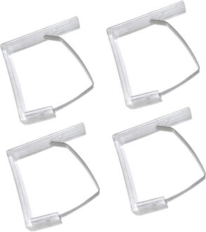 CONCORDE Tafelkleed klemmen - 8x stuks - transparant - kunststof - 4,5 x 6 cm