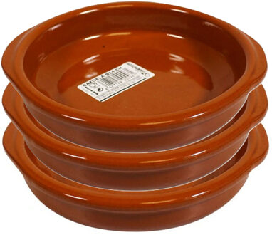CONCORDE Tapas bakjes/schaaltjes Alicante - 3x - met handvatten - 16 cm - Tapas serveer/borden/oven schalen
