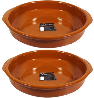 CONCORDE Tapas ovenschaal/serveerschaal Alicante - Set van 2x stuks - groot - met handvatten - 40 cm