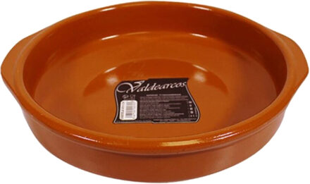 CONCORDE Tapas ovenschaal/serveerschaal - rond - terracotta aardewerk - 3 liter - D28 x H6 cm - Snack en tapasschalen Bruin