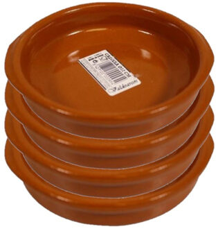CONCORDE Tapas schaaltje - Set van 12x stuks - Alicante - terracotta - 12 cm - met handvatten - bakje