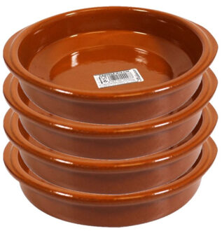 CONCORDE Tapas schaaltje - Set van 6x stuks - Alicante - 18 cm - terracotta - met handvatten - tapas bakje