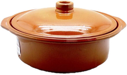 CONCORDE Tapas terracotta ovenschaal/stoofpot cocotte met deksel 30 cm - Braadpannen Bruin