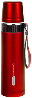 CONCORDE Thermosfles / isoleerfles RVS met bandje voor onderweg 750 ml rood - Thermosflessen