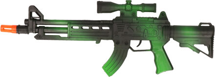 CONCORDE Verkleed speelgoed Politie/soldaten geweer - machinegeweer - zwart/groen - plastic - 38 cm