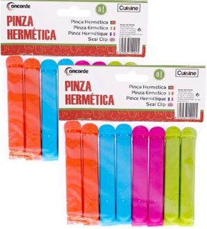 CONCORDE Vershoudclips - 16x - felle kleurenmix - kunststof - 11,5 cm