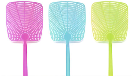 CONCORDE Vliegenmeppers set van 3x stuks - plastic - 44 cm -kleurenmix