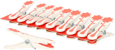 CONCORDE wasknijpers -10x - rood - kunststof - 8 cm - Knijpers