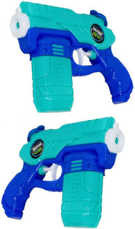 CONCORDE Waterpistooltje/waterpistool - 2x - blauw - 18 cm - speelgoed