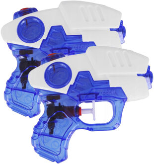 CONCORDE Waterpistooltje/waterpistool - 4x - blauw/wit - 12 cm - speelgoed - Waterpistolen