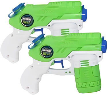CONCORDE Waterpistooltje/waterpistool - 4x - groen/wit - 18 cm - speelgoed - Waterpistolen