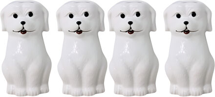 CONCORDE Waterverdamper - 4x - hond - wit - kinderkamer - 17 cm - luchtbevochtiger