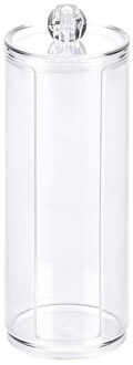 CONCORDE Wattenschijfjes houder - kunststof - D7 x H19 cm - watten dispenser transparant
